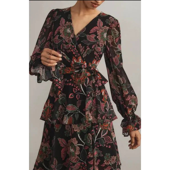 NWT Anthropologie Hutch Long-Sleeve V-Neck Wrap Maxi Dress - XL - Picture 3 of 5